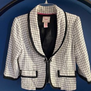 Candie’s Black and White Jacquard Jacket